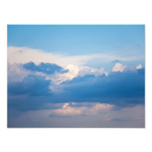 Mall för blå himmel och himmelsk för moln för fototryck