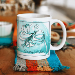 Mall för blommigt av fetstil för Lily Art Lila Tea Kaffemugg