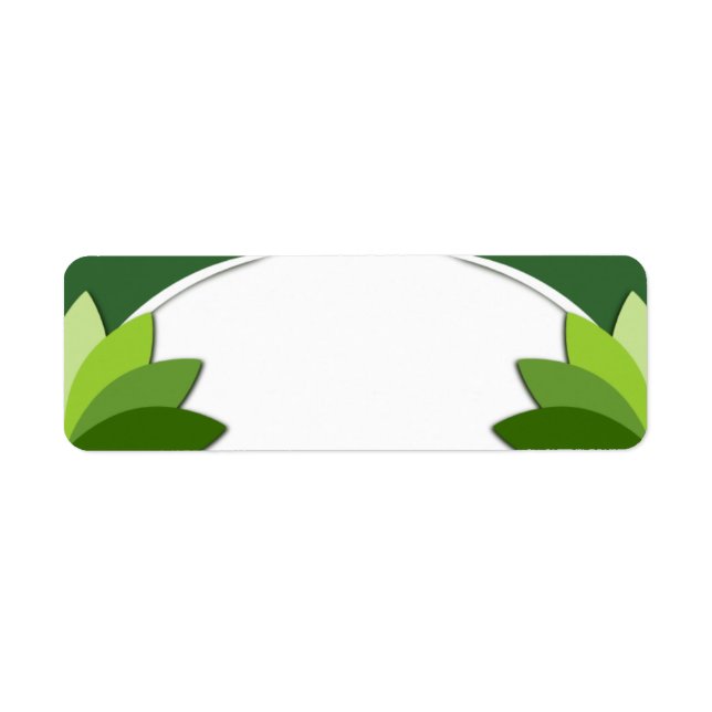 Mall för Blommigtar för Grönt av elegant Returadress Etikett (Framsidan)