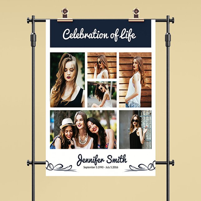 Mall för blommigtens vanliga välkomsttecken poster (Funeral Welcome Sign)