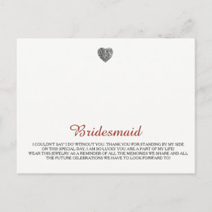 Mall för Bridesmaids Jewelry Vykort
