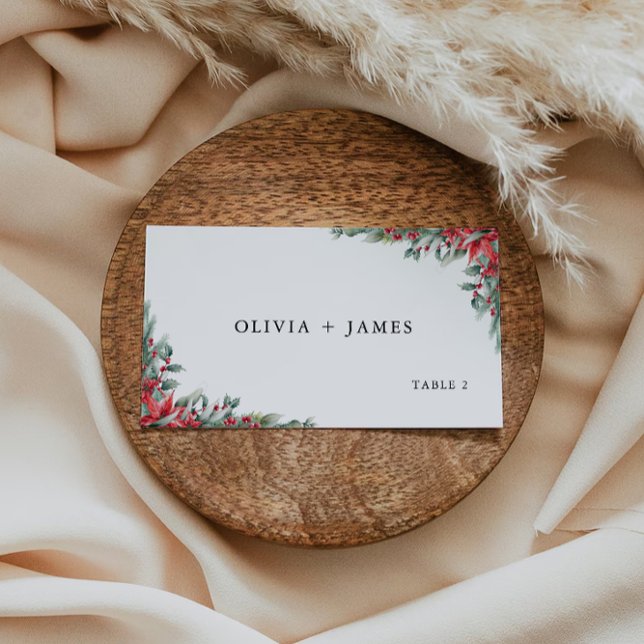 Mall för Bröllop-julkort (Christmas Wedding Place Cards Template
)