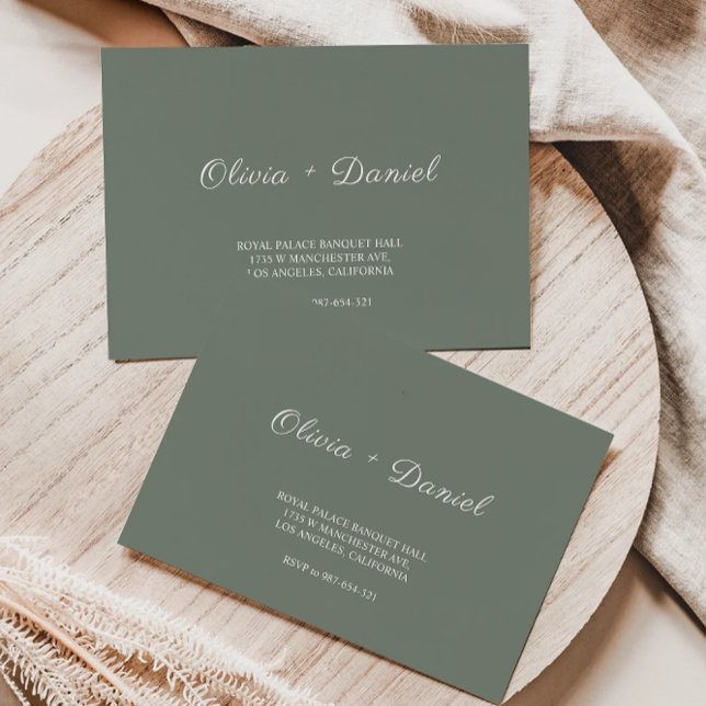 Mall för Bröllop-kuvert för Grönt Adress (Sage Green Wedding Envelope Address Template)