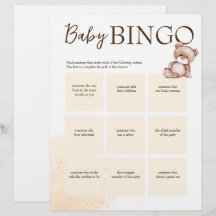 Mall för brun personlig för babyduschbingo-spel