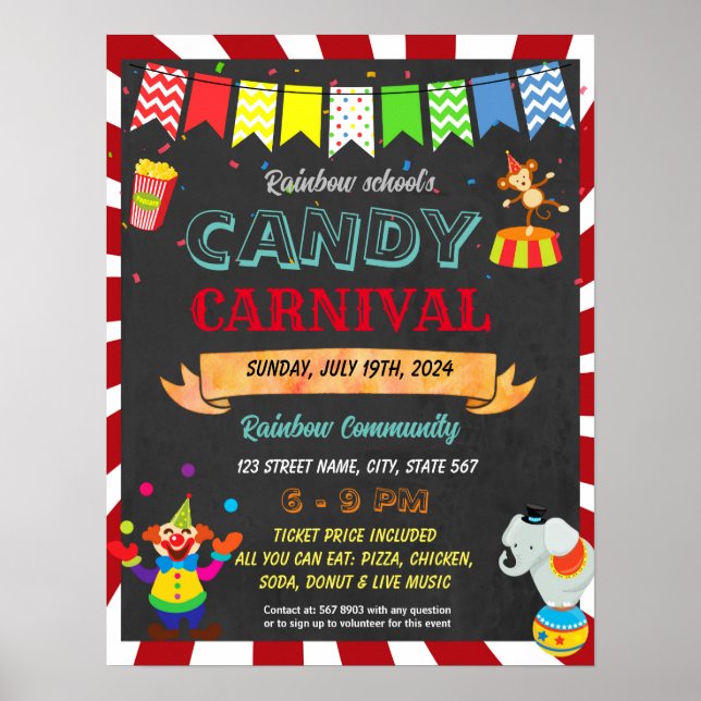 Mall för Carnival-skolemall Poster (Framsidan)