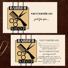 Mall för certifikat för humle från Barber Shop