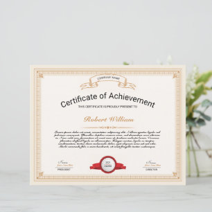 Mall för certifikat om uppnående av professionell