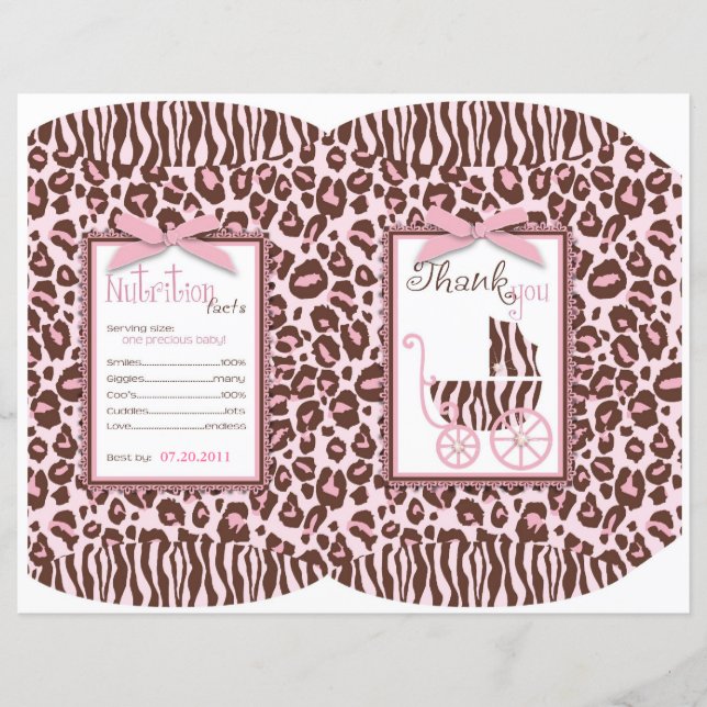 Mall för Cheetah Girl Gift Puff Box (Framsida)