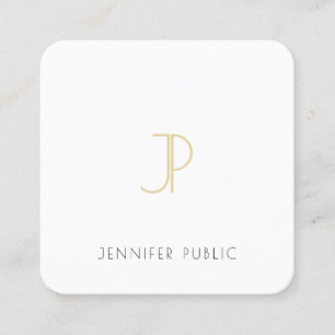 Mall för Chic av Guldet Kreativ Monogram Design L Fyrkantigt Visitkort