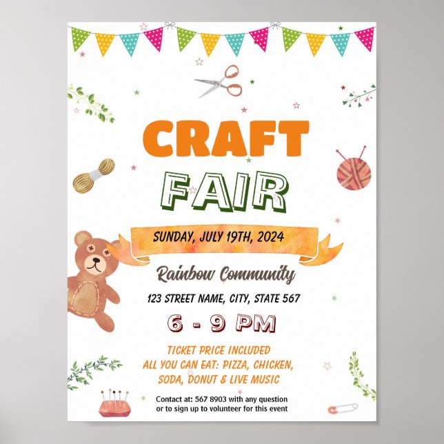 Mall för Craft Fair-händelse Poster (Framsidan)