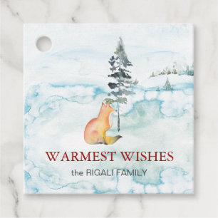 Mall för Cute Fox-Juletiketter Gåvor Etiketter