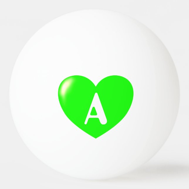 Mall för din Anpassningsbar Monogram Big Grönt Hea Pingisboll (Framsidan)