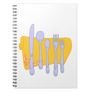 Mall för Dinnerware-kodningsdesign Anteckningsbok Med Spiral