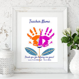 Mall för DIY-handavtryck för lärarbedömning Poster