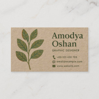 Mall för Earthy & Organic Business Card Visitkort
