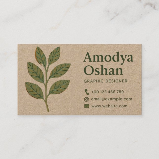 Mall för Earthy & Organic Business Card Visitkort (Framsida)