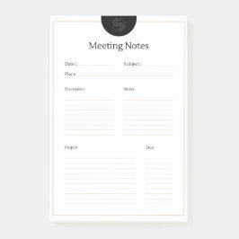 Mall för effektiva mötesanteckningar post-it block