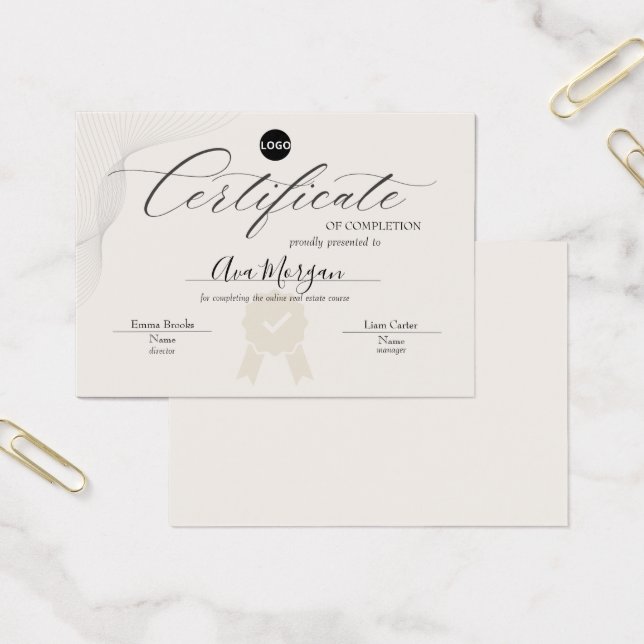 Mall för elegant av certifikat för slutförande (Kontor)