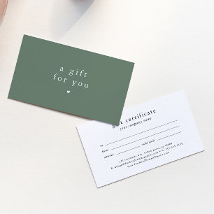 Mall för EMELIA Boho Sage Voucher Gift-certifikat Visitkort