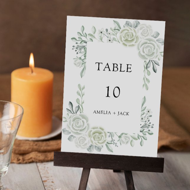 Mall för Emerald Grönt Bröllop Bord-kort (Emerald Green Wedding Table Cards Template)