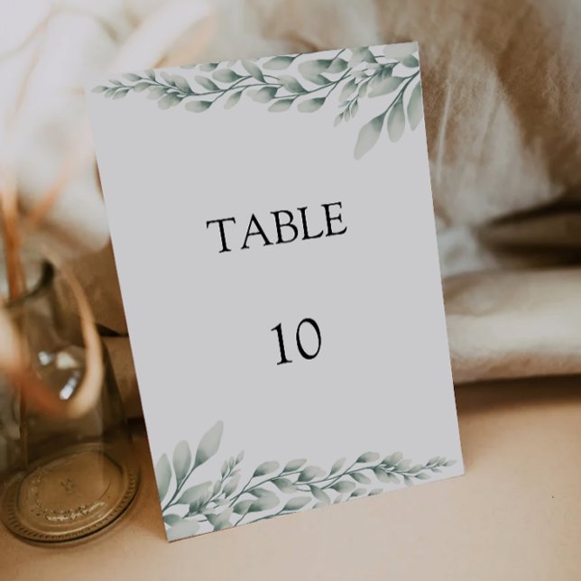 Mall för Emerald Grönt Bröllop Bord-kort (Emerald Green Wedding Table Cards Template)