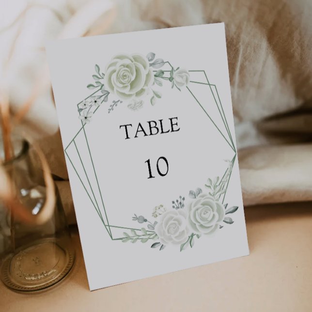 Mall för Emerald Grönt Bröllop Bord-kort (Emerald Green Wedding Table Cards Template)