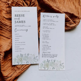 Mall för Emerald Grönt Bröllop Ceremony-program