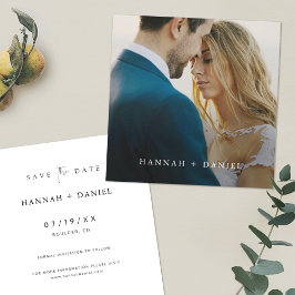 Mall för enkel Chic kvadratisk Bröllop spara datum