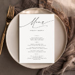 Mall för enkel Elegant, 5 x 7-tums Bröllop-middags<br><div class="desc">Ange tonen för bröllop firande med dessa menykort för tidslängd och elegant. De här klassiska menyerna har ett vackert kalligrafiskt skript och ren layout, skapar dem perfekten som tillägg till din bröllopsmottagning, repetitionsmiddag eller möhippa. Anpassa enkelt texten så att den återspeglar dina menyalternativ och lägg till en liten del av...</div>