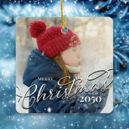Mall för enkel foto-God jul Julgransprydnad Keramik
