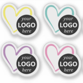 Mall för enkel Pastel Hjärtformade Logotyp Bild Klistermärken