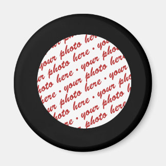 Mall för enkel svart cirkel med foto Ram Magnet