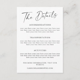 Mall för enkel svart skriptinformation för Bröllop