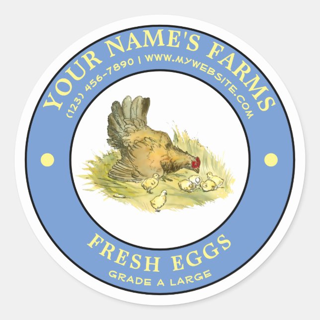 Mall för etikett för färska ägg (Framsida)