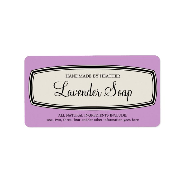Mall för etikett för handgjorda soap-etiketter för adressetikett (Framsidan)