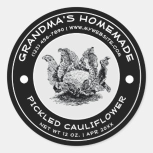 Mall för etikett för hemmadefilerad blomkål