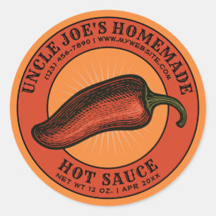Mall för etikett för Homemade Hett Sauce Jalapeno
