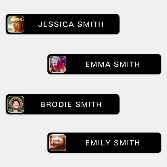 Mall för etiketter för foto- och Namn-etiketter (Grupp)