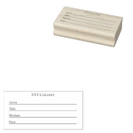 Mall för etikettkort för galleriutställning stämpel