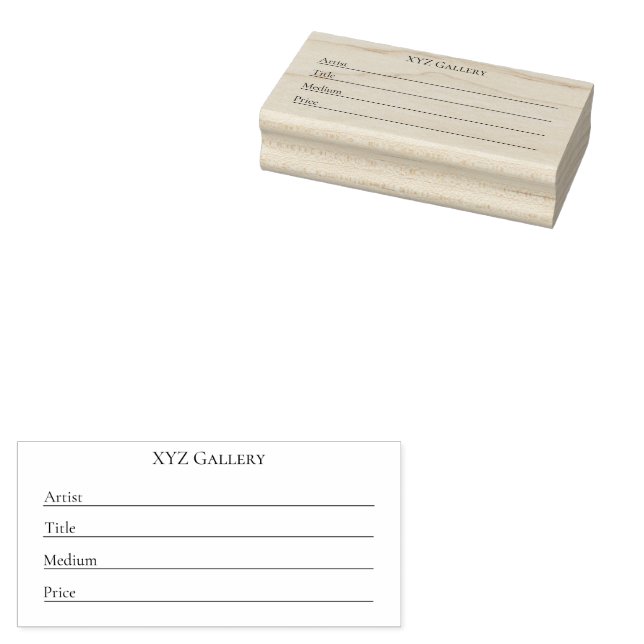 Mall för etikettkort för galleriutställning stämpel (Stämplad)