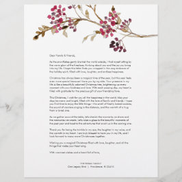 Mall för Festive Red jul Brev Brevhuvud