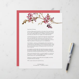 Mall för Festive Red jul Brev Brevhuvud