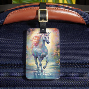 Mall för fint eget namn för Unicorn Bagagebricka