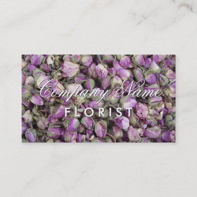 Mall för Florisont business card | foto på blomkno Visitkort (Framsida)