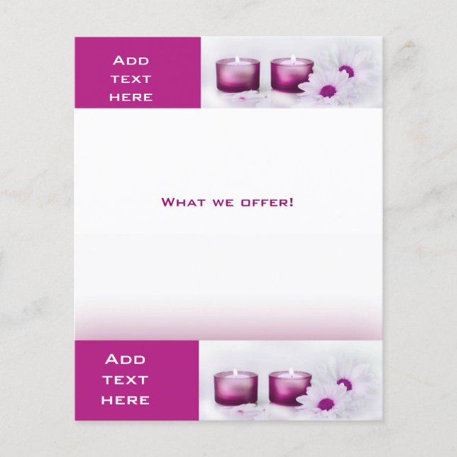 Mall för Flyer Beauty Salon Spa Rosa Plum (Framsidan)