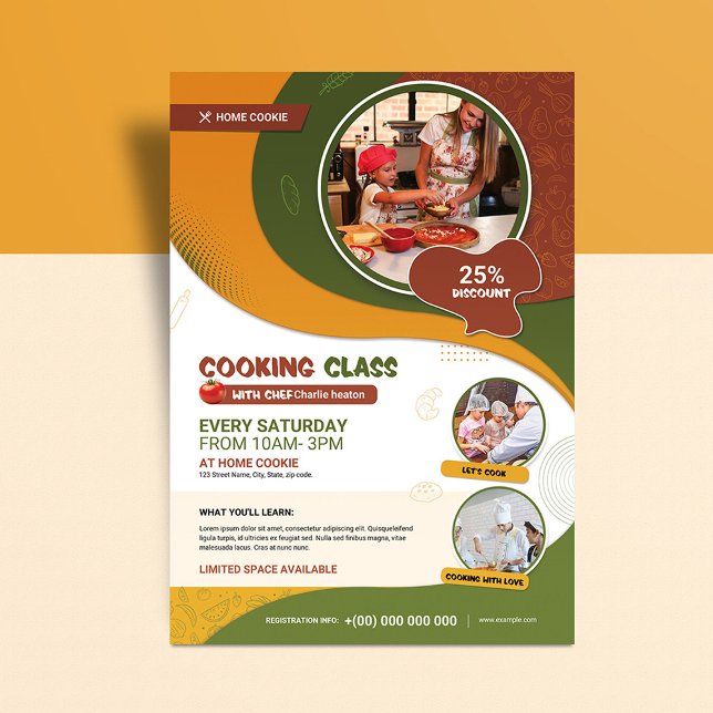 Mall för flygare för kodningsklass (Cooking Class Flyer Template)