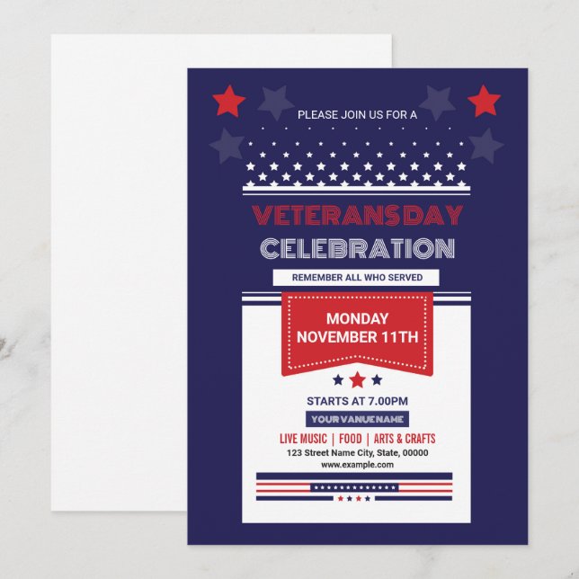 Mall för flygare på veterandagen (Fram/baksida)