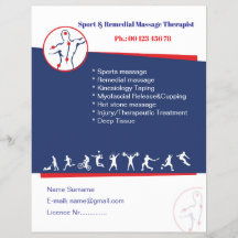 Mall för flygblad för remedial massage