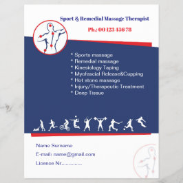Mall för flygblad för remedial massage