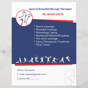 Mall för flygblad för remedial massage